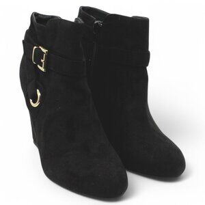 Rebel by Zigi Womens Keylie Faux Suede Wedge Boots